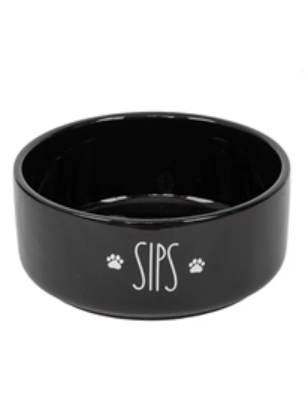 NWT ~ SportPet's Black Colored Paw Prints "Sips" Medium Sized Dog Water Bowl